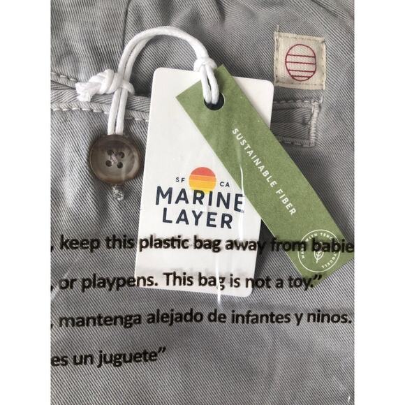 Marine Layer Saturday Jogger Pants Drawstring Waist Slim Fit Light Grey NWT L - Picture 5 of 10